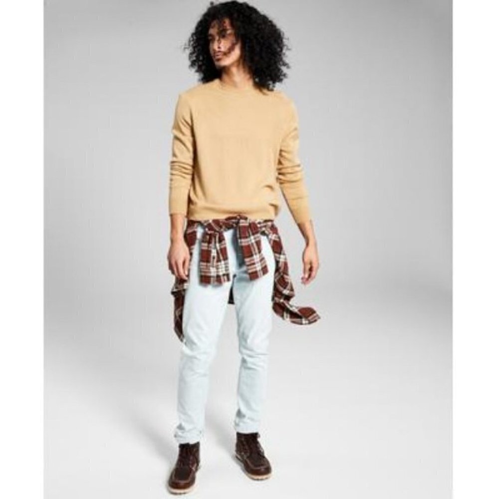 And Now This Mens Tan Solid Sweater Size M